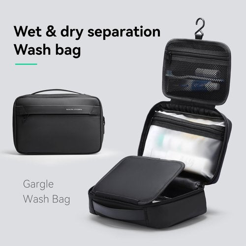 MARK RYDEN Toiletry Bag for Men, Travel Toiletry Organizer Dopp Kit Water-resistant Shaving Bag for Toiletries Accessories (Black)