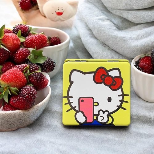 KOZUKI Kitty Compact Mirror Kitty Mirror Pink Compact Mirror Pink Magnifier Mirror Carry Out Mirror Make up Mirror (Selfie)