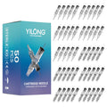 YILONG Assorted Tattoo Needles Cartridge - 50pcs Mixed Size Round Liner Shader Magnum - 5 Pcs each of 3RL，5RL，7RL，9RL，5RS，7RS，9RS，9RM，11RM，7M1 Disposable Membrane Tattoo Needles for Tattoo Gun Machine