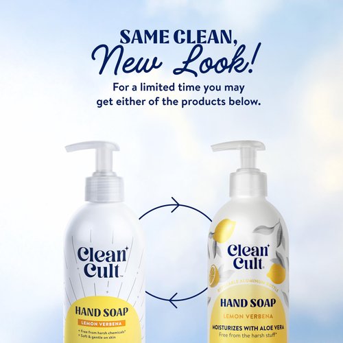 Cleancult - Lemon Verbena - Moisturizing Liquid Hand Soap - Refillable Aluminum Bottle - Made with Aloe Vera - Nourishes & Moisturizes Dry & Sensitive Skin - 12 oz - 3 Pack