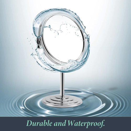 Schliersee Makeup Mirror with Magnification Set of 2, Double Sided Swivel Mirror for 1X/2X Magnification Standing Table Vanity Mirror for Dressing, Bathroom, Bedroom, 7 Inch
