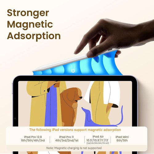 Hastraith Stylus Pen for iPad | Fast 13-Minute Charge, Tilt Sensitivity & Palm Rejection - White
