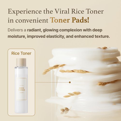 I'm from Rice Toner Pads 140ml, 60 Sheets, Triple-Layered Pads, Rice Extract from Korea, for Dry and Rough Skin