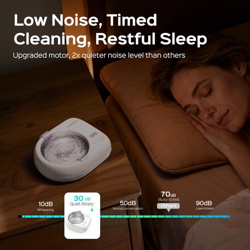 COSLUS C50 Sonic Retainer Cleaner Machine: Cordless Professional Dental Cleaning Pod for Retainer, Aligner, Night Guard Deep Cleaning - Rechargeable Mini Travel Design, Quiet for Home Use with Timer