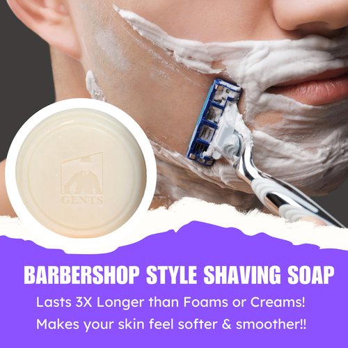 GENTS Men's Shaving Soap All Natural Enriched with Shea Butter and Glycerin, 3-Ounce Each, Variety Pack Pack of 5