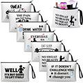 SilTriangle 8 Pcs Workout Cosmetic Bags Workout Gifts Funny Sports Lover Gym Gifts Gym Fitness Makeup Bags for Women Body Builder Zipper Pouch for Fitness Bodybuilding Lovers