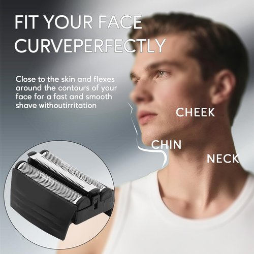 Replacement Shaver Foil Compatible with Remington Electric Shaver TITANIUM-X Flex & Pivot Foil and Cutter for F5800 & F7800, Replacement Heads Fit for Remington F4900, F5800 and F7800 (3 Pcs)