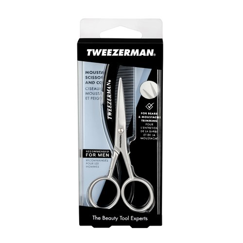 Tweezerman G.E.A.R. Moustache Scissors and Comb, Black