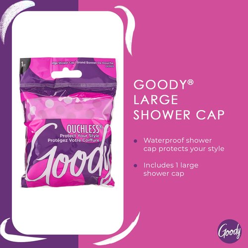 Goody Styling Essentials Shower Cap - Durable Waterproof Hair Protection for All Ages | 1 Count
