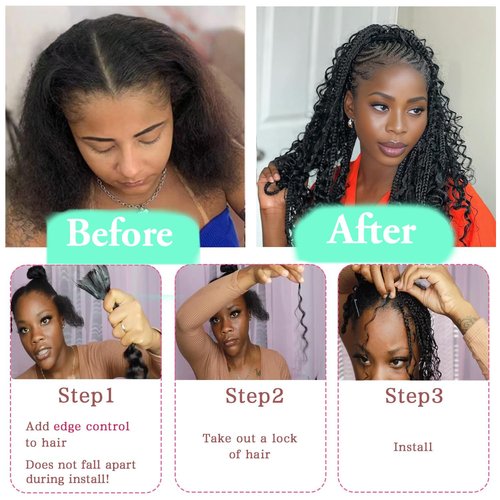MUXFILLA 18 Inch Human Boho Braiding Hair, Deep Wave Bulk Hair Extension 100g Knotless No Weft 100% Virgin Hair 3 Bundles/Pack, Natural Black
