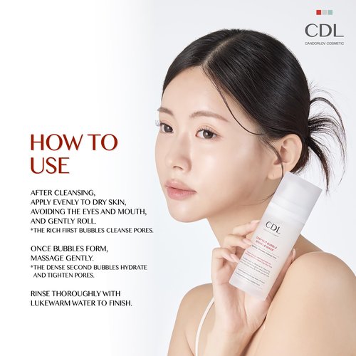 CANDORLOV Pore Minimizing Bubble Mask, Peptide, Exfoliation, Pore Tightening & Sebum Control For Blackheads Enlarged Pores, No Skin Irritation, Korean Glass Skin Care,3.52 oz