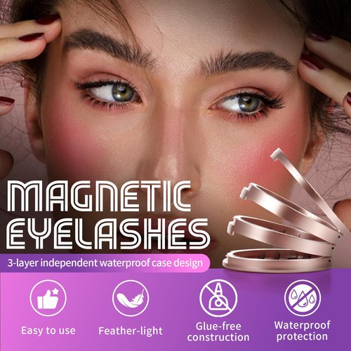 Palimainy Magnetic eyelashes, magnetic eyelashes with applicator,3styles,natural look,wispy,No glue needed,Reusable，easy to apply