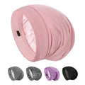 SOLZEK Silk Bonnet for Sleeping 100% 19 Momme Mulberry Adjustable Hair Wrap Curly Double Layered Night Cap Anti Frizz Women 1Pcs (Pink)