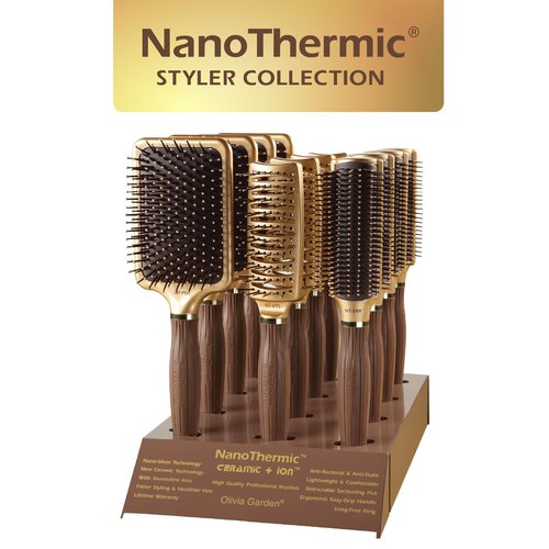 Olivia Garden Ceramic Ion Nano Thermic Hair Brush - Professional Styling Tool for All Hair Types