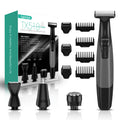 VOYOR Beard Trimmer for Men - All-in-One Rechargeable Grooming Kit | Adjustable Length Combs, Grey