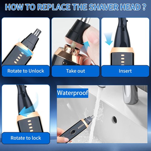 Mendaping Nose and Ear Hair Trimmer for Women Men,2 in 1 LED Display Eyebrow Hair Trimmer with USB Rechargeable,2026 Portble Waterproof Facial Hair Removal with Dual-Edge Blades for Travel (Black)