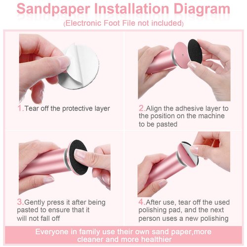120 Pieces Replacement Sandpaper Discs for Electric Foot File Adjustable Speed Callus Remover Tool Sandpaper Pad Disks Replaceable for Men Women Dead Cracked Hard Skin