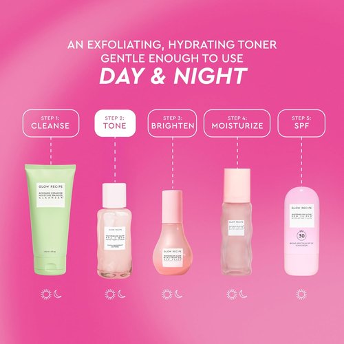 Glow Recipe PHA + BHA Face Toner - Korean Exfoliating Toner for Pores | Hydrating Watermelon & Cactus Water (40ml)
