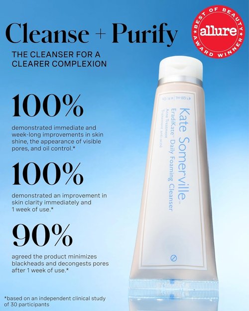 Kate Somerville EradiKate Acne Treatment Cleanser - 3% Sulfur Daily Foaming Face Wash, 4 Fl Oz