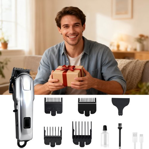4 Pack Hair Clippers for Men Cordless Clippers for Hair Cutting Rechargeable Beard Hair Trimmer LED Display