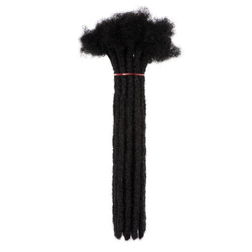 LinkMai 0.2-0.8cm Locs 8-18 I nch 20 Strands 100% Real Human Hair Dreadlock Extensions for Man/Women Permanent Loc Extensions Bundles Can Be Dyed Bleached Curled & Twisted (0.6CM, 1B, 16 INCH)