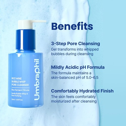 Skiennix Rice Wine Bubble Whip Facial Cleanser - Gentle Daily Foam for Sensitive Skin | 4.05 Fl Oz