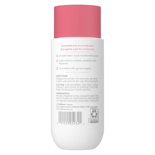 Dove Intimate Wash - Gynecologist Tested Unscented pH Optimized Feminine Cleanser for Sensitive Skin | 8 oz