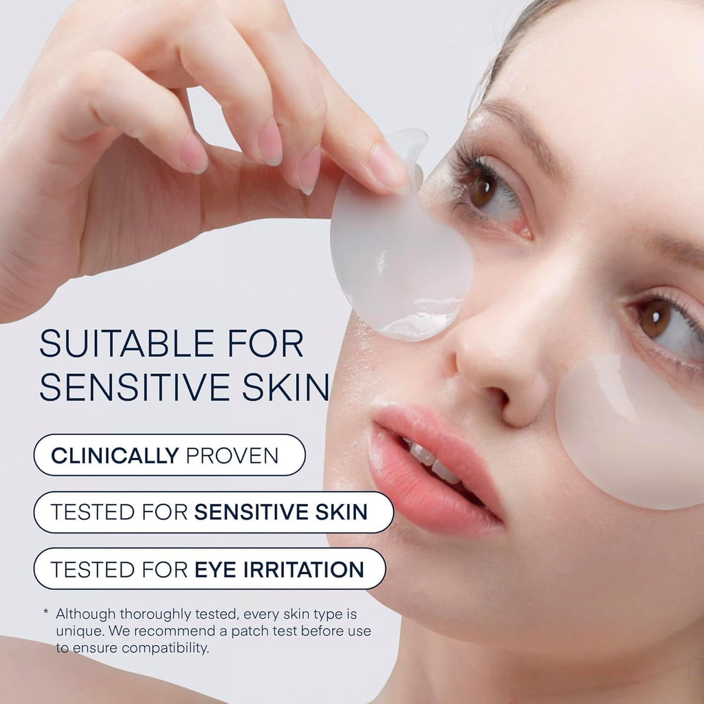Terez & Honor Under Eye Patches - 60 Korean Hydrogel Masks with Caffeine & Hyaluronic Acid for Dark Circles & Puffiness | Vegan & Fragrance-Free