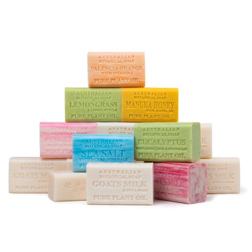 Australian Botanical Soap 16-Bar Set, Goats Milk & Soya Bean 8-Pack + Variety 8-Pack,| 6.6 OZ Triple-Milled Soap Bars with Organic Shea Butter & Sustainable Plant Oils