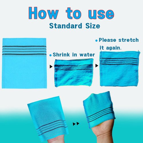 Korean Exfoliating Body Scrubber for Shower (blue10 pink10)