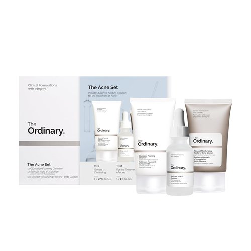 The Ordinary Acne Set - 3-Step Skin Regimen with Cleanser, Salicylic Acid & Moisturizer | Skin Care Essentials