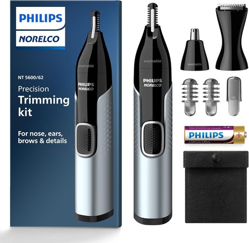 Philips Norelco Nose Trimmer 5000 - Precision Trimming Kit for Nose, Ears & Eyebrows | NT5600/62