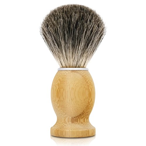 KIKC Pure Badger Shaving Brush - Handcrafted Bamboo Handle for Comfortable Wet Shaving | Perfect Gift for Bearded Men