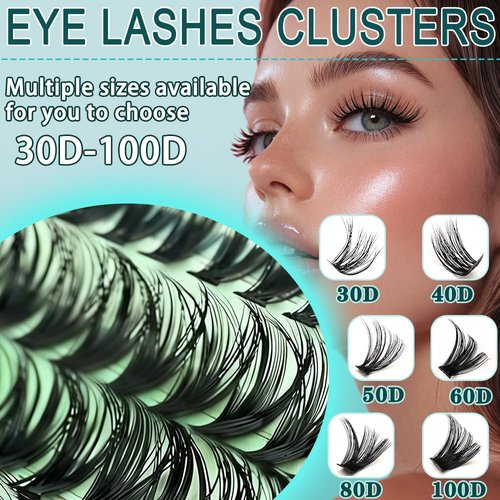 FebFeb Lash Clusters Kit 640pcs Eyelash Cluster Extensions 30D+40D Curl Individual False Eyelashes Natural Fluffy Mink Lash Clusters Extension Kit (9-16mm with Lash Bond&Seal,Brush,Tweezers)