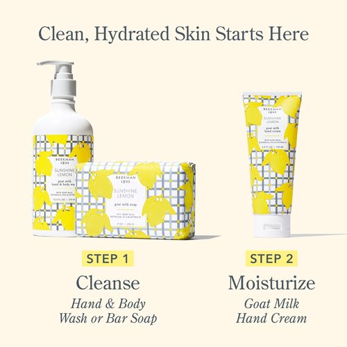 Beekman 1802 Goat Milk Hand Cream – Sunshine Lemon – Scented – 2 oz – Moisturizing Hand Lotion for Dry Skin – Non-Greasy – Sensitive Skin Safe – Cruelty Free