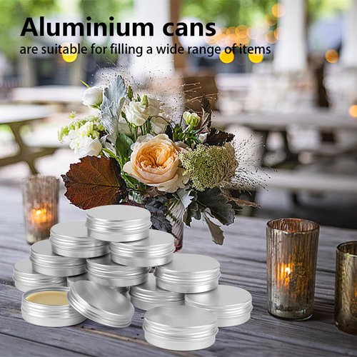 Opvixi Tins 12 Pack, 2 Ounce Salve Tins with Lids, Small Metal Aluminum Tin Jar Refillable Containers, Round Tin Travel Cosmetic Containers with Screw Lids, Tin Can for Salve, Balm, Lip Balm, Cream
