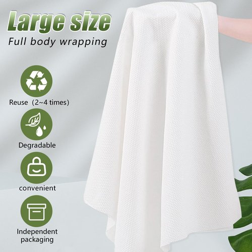 rngwaper Disposable Hair Drying Towels, 100 Count Super Absorbent Large Luxury, Salon & Spa Camping Trips for Hair, Face, Body Use（16" x 31.5"）