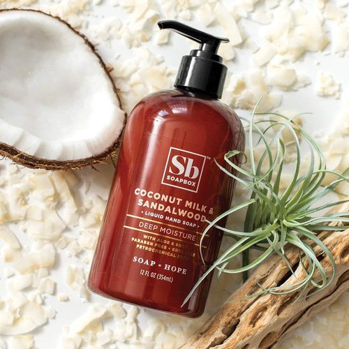 Soapbox Liquid Hand Soap Refill, Coconut Milk & Sandalwood, Vegan, Paraben Free, Moisturizing, Natural Hand Wash for Kitchen and Bathroom, 64oz Half Gallon Refill (Pack of 1)