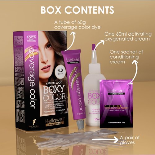 Regine Switzerland Professional Hair Coloring Kit - Permanent Brown Dye with Color Reviving Shampoo & Conditioner | 100% Gray Coverage