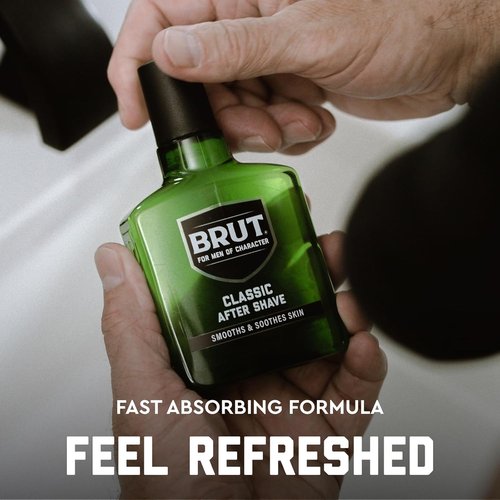 Brut Classic After Shave for Men - Quick Absorption & Refreshing Tone - Iconic Masculine Scent - 5 oz