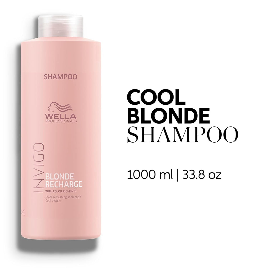 Wella Professionals INVIGO Blonde Recharge Cool Shampoo - Color Enhancing Formula for Radiant Blondes