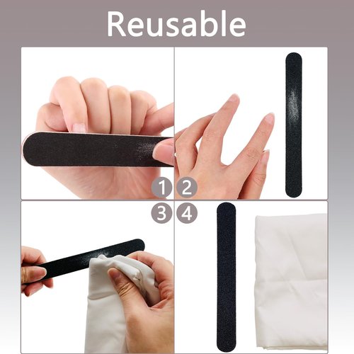 60 Pack Nail Files, Black 100/180 Grit Double Sides Emery Boards Nail File, Reusable Professional Manicure Tool for Home and Salon