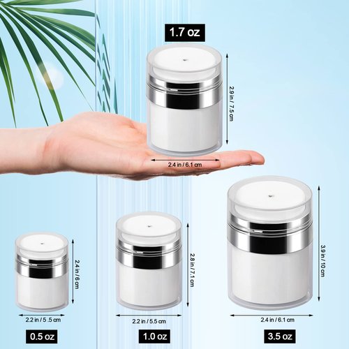 Airless Pump Jar - 3.5 Oz Moisturizer Dispenser Air Pump Containers, Container Vacuum Bottle Dispenser for Skincare Makeup Lotion