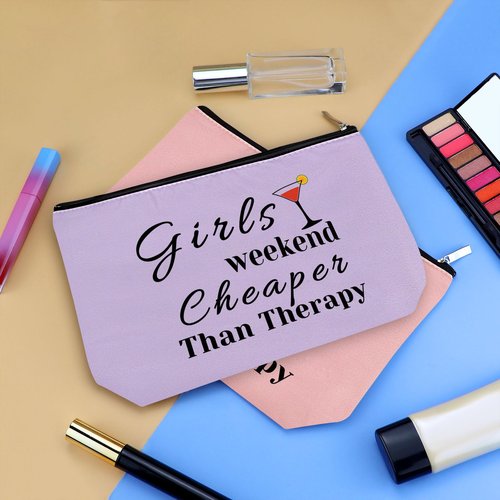 3 Pcs Girls Trip Gifts Travel Makeup Bag Girls Weekend Gift Travel Trip Present for Her Best Friends Bestie Cosmetic Bags Pouch Christmas Graduation Birthday Present for BFF Friends Sister