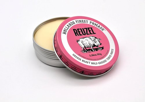 Reuzel Pink Grease Pomade - Strong Hold Oil-Based Styling Wax | Medium Shine for All Hair Types