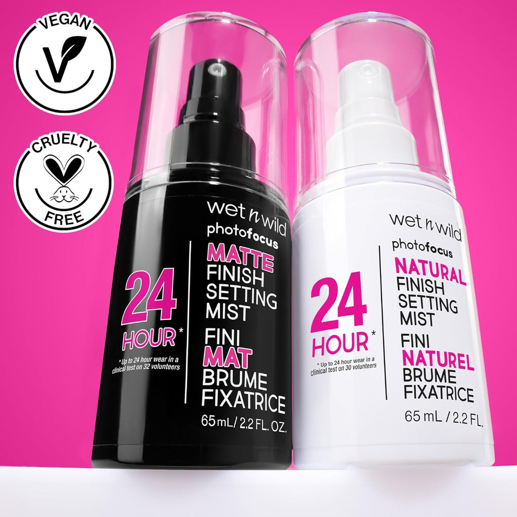 Wet n Wild Photo Focus Setting Mist - Lightweight & Nourishing Formula for All Skin Types | 24HR Matte Finish