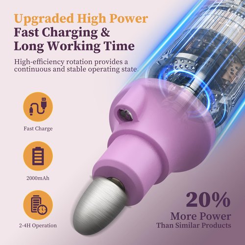 PELCAS Toenail Grinder for Thick Toenails 8 in 1 Manicure & Pedicure Kit, 5 Speeds Cordless Nail Drill with LED Light Electric Foot Callus Remover for Foot Callus, Thick Nails, Finger Nails Pink
