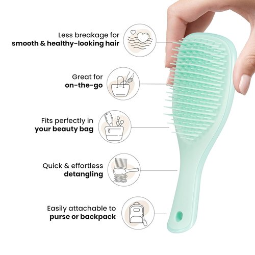 Tangle Teezer Detangler Hairbrush Duo - Eliminates Knots & Reduces Breakage | Large & Travel-Size, Blue & Mint