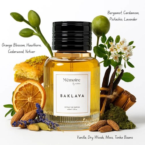 Azha | Memoire Collection Baklava Extrait de Parfum Spray - 100ml (3.4 oz) | Arabian Tea House & Oasis Mist