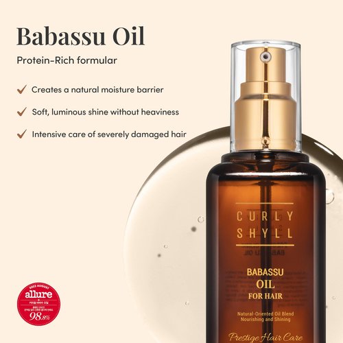 CURLYSHYLL Babassu Oil for Hair | Lightweight Moisturizing Oil for Dry or Damaged Hair | Soft, Non-Sticky Finish | Paraben-Free | 100ml